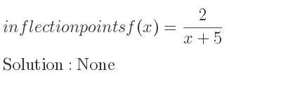 The inflection points of f(x)= 2/(x+5) are None